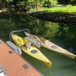 Yak-A-Launcher portable kayak dock installed on floating dock